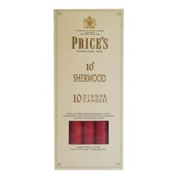 "Prices 10"" Sherwood Candle Wine Red Pack Of 10"