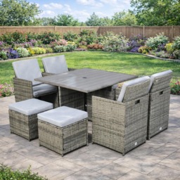 HERA Rattan Dining Set 8 Seater Cube for Garden Patio