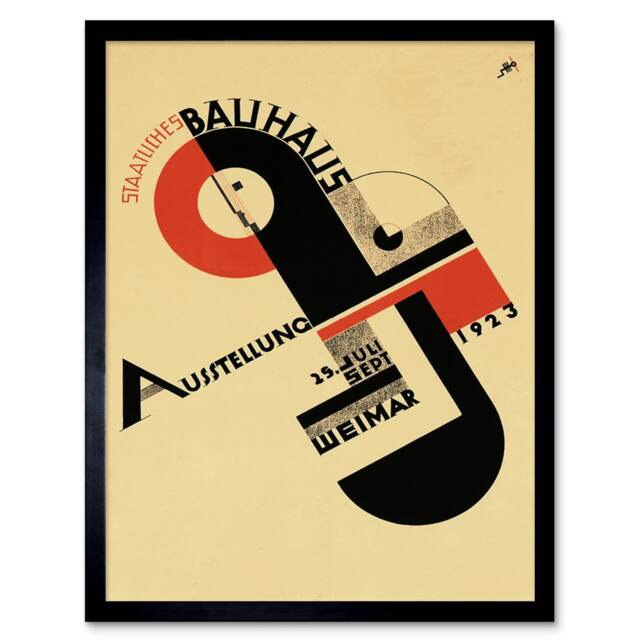 "Exhibition Bauhaus Weimar Germany Home Decor 12x16"" Framed Wall Art Print"