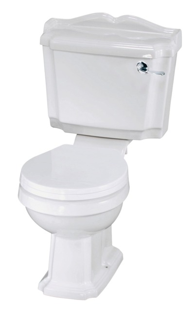 Balterley Traditional Classic Close Coupled WC Toilet with Cistern, Handle & Seat White White