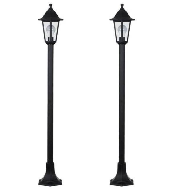 ValueLights Mayfair Pair 1.2m Black IP44 Outdoor Lamp Post Bollard Lights
