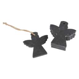 Nicola Spring Slate Christmas Tree Decorations - 7 x 7cm - Angel - Pack of 6