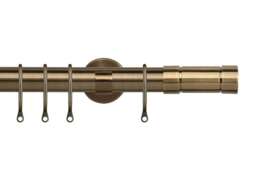 25-28mm Aspect End Antique Brass Metal Curtain Pole Set 200 - 380cm Bronze Bronze