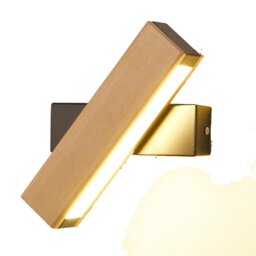 Wall Sconce LED Rotatable Wood Bedside Wall Mount Lamp Black