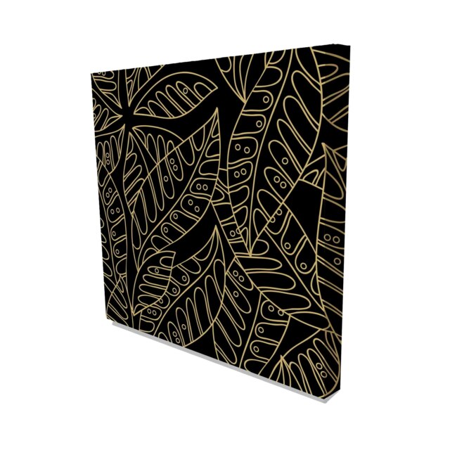 Autumn leaves in Art Deco (Canvas Print) Cream