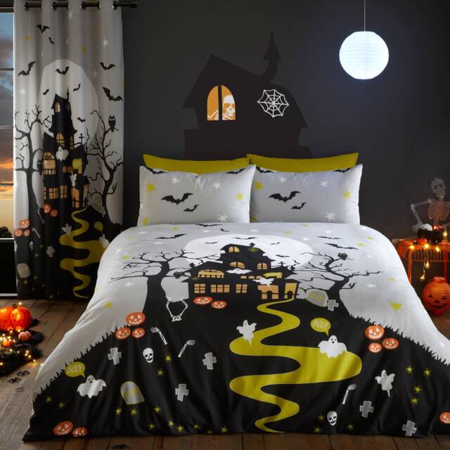 Bedlam Haunted House Duvet Cover Set Grey