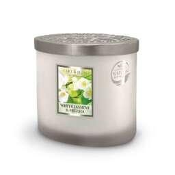 Twin Wick Ellipse Soy Wax Candle - White Jasmine & Freesia
