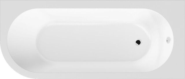 Balterley Kingsley Right Hand Back to Wall Corner J Shaped Bath Tub and Panel (Taps and Waste Not Included) - Balterley White White 1