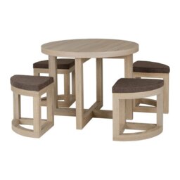 Cambourne Stowaway Dining Set - Sonoma Oak Effect Veneer - Brown Linen Fleck Brown 5