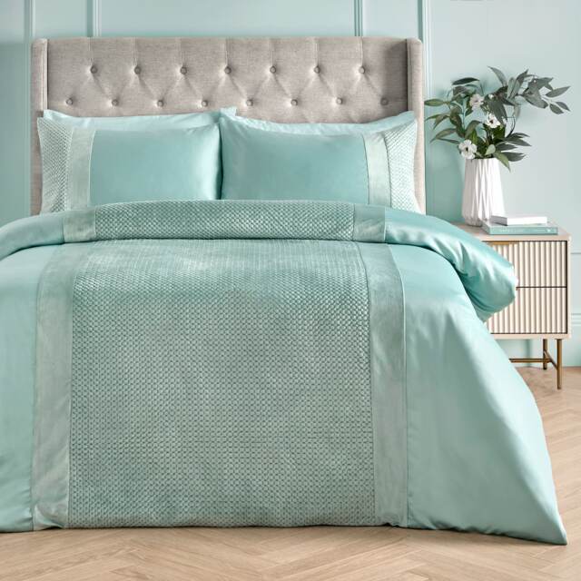 Soiree Iras Duvet Cover Set Duck Egg