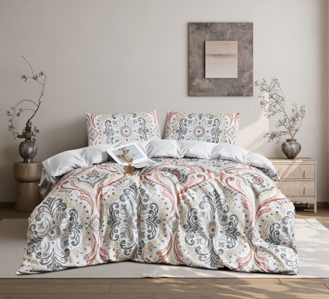 Ezysleep Esme Floral Printed Duvet Set - Duvet Cover And Matching Pillowcases Multi