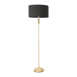 ValueLights Maggie Gold Candlestick Floor Lamp Charcoal Shade Gold