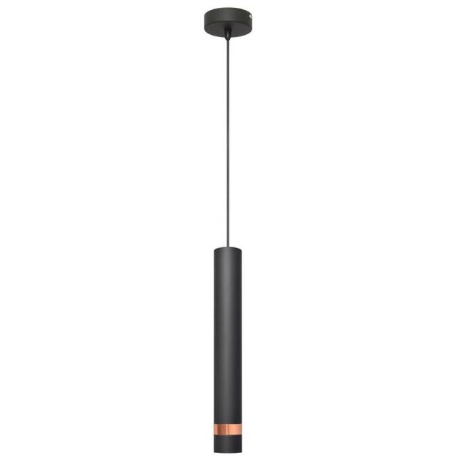 Tuba Slim Pendant Ceiling Light Black, Rose Gold 10cm
