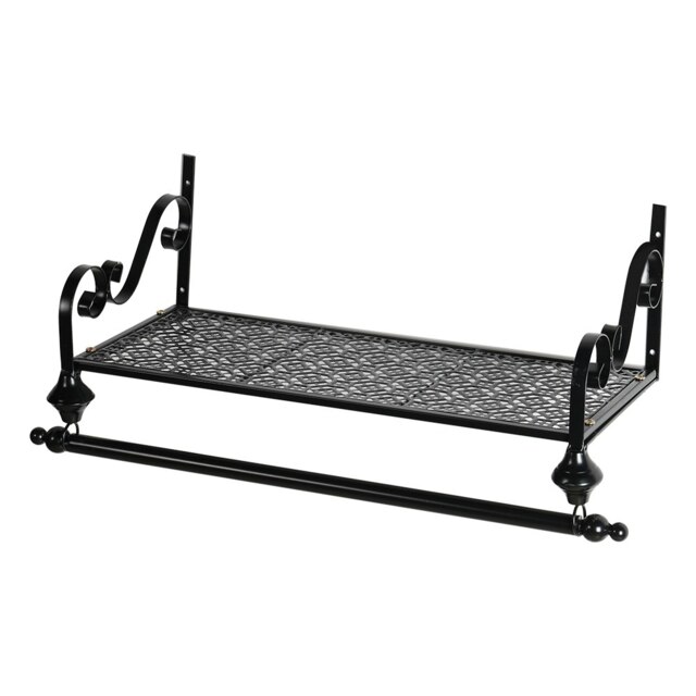 Living and Home Wall Mounted Metal Clothes Display Rack - Black