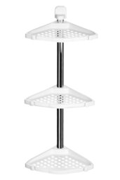Orsina Wall Mountable Corner Shelf Unit, Chrome-Plated Bathroom Shelf Unit, Stylish White Corner Storage Rack