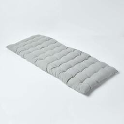 Homescapes Garden Bench Cushion Luxury 2 Seater Cotton Indoor Outdoor Seat Pad Grey 108 x 42 cm 1