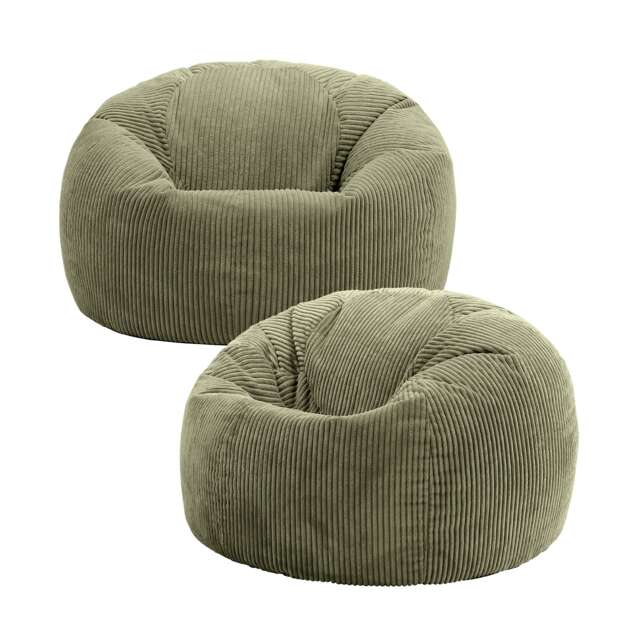 Kingston Classic Beanbag Corduroy Sage Green Set of 2 Green Green 2