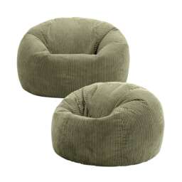 Kingston Classic Beanbag Corduroy Sage Green Set of 2 Green Green 2
