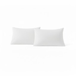 Microfibre Soft Touch Satin Stripe Housewife Pillowcase Pair White