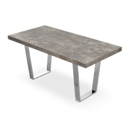 Aria 4-6 Seater Dining Table w Chrome Legs Black Black
