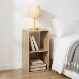 Jane - 2x1 Bookcase - Cube storage boxes (Oak)