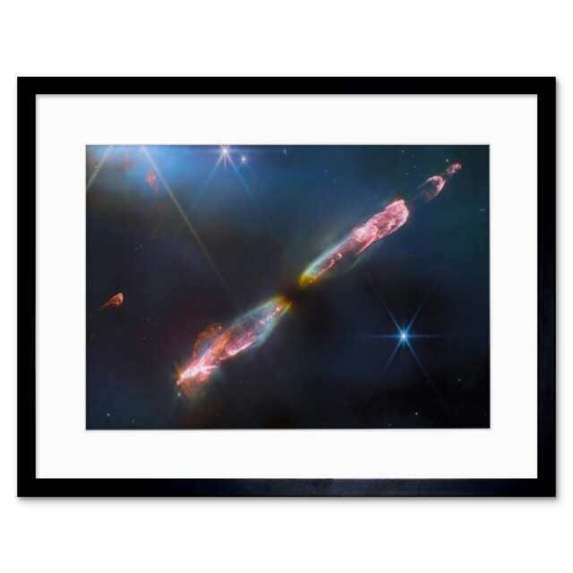 "NASA Space Telescope Infrared Supersonic Young Star 9x7"" Black Framed Wall Art Print"