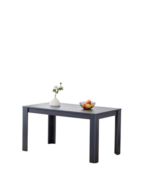 Dining Table Dark Grey Wood Kitchen Place for 4 Seats, Dining Table Only (Dark Grey H 75 x L 117 x W 77 cm) Grey