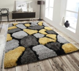 Home Republic Pebbles Shaggy Rug - 60 x 110 Yellow