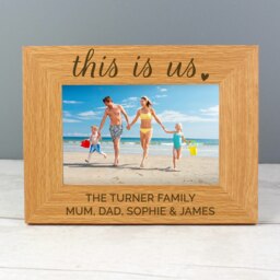Personalised 'This Is Us' 6x4 Landscape Wooden Photo Frame Brown One Size