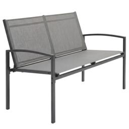 Outsunny 2 Seater Metal Garden Bench, Park Patio Seat, Grey Grey Grey Not provided