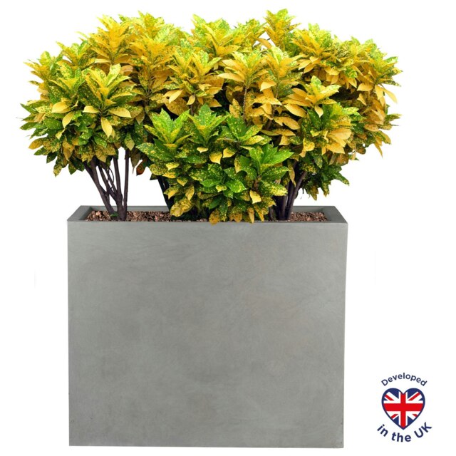 Light Concrete Grey Trough Garden Planter H40 L50 W20 cm, 40 ltrs Cap.