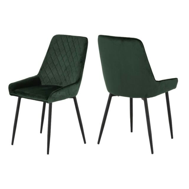 Pair of Avery Velvet Chairs Green Emerald Green
