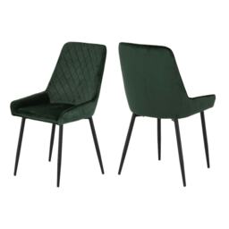 Pair of Avery Velvet Chairs Green Emerald Green