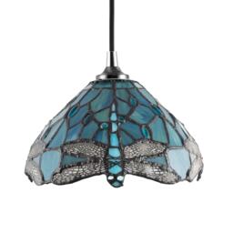 Dragonfly Themed Emerald Stained Glass Tiffany Pendant Lighting Shade with Beads Green Emerald Green 1