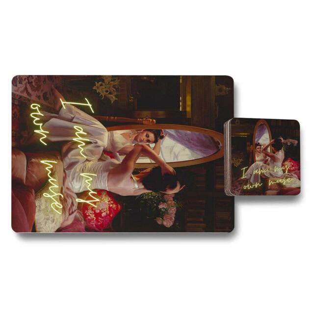 Designer Placemats And Coasters Set 12 Pieces 11x8 3.7in Wood Bottom