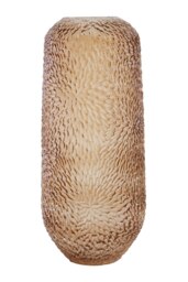 Colbie Large Embossed Amber Glass Vase Gold