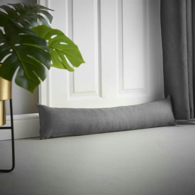 Velvet Chenille Draught Excluder - 90cm x 15cm x 15cm - Slate