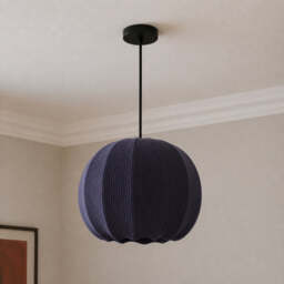 CGC Lila Navy Rounded Ribbed Stretch Cotton Lampshade