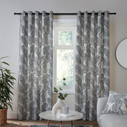 Fusion Matteo Eyelet Curtains Black