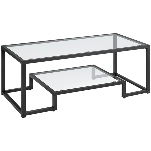 Yaheetech Modern Tempered Glass Center Table