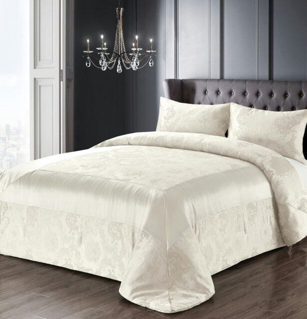 Intimates Damascus Quilted Luxury Bedspread Set Cream Cream Double
