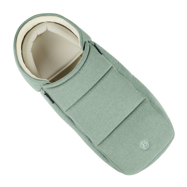 Newborn Cocoon 2-in-1 Carrycot & Footmuff, Birth-6 Months, Universal Fit, Faux Fur Lining, Shower-resistant, Removable Head Support (Sage Green)