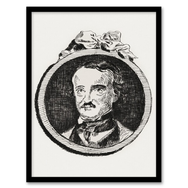 Edouard Manet Framed Wall Art Print Edgar Allan Poe Portrait Home Décor