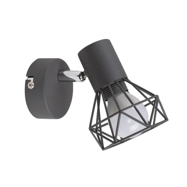 ValueLights Angus Style Metal Cage Wall Light Pewter Grey
