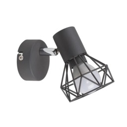 ValueLights Angus Style Metal Cage Wall Light Pewter Grey