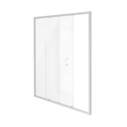 Stech Homes 1600mm Reversible Sliding Shower Enclosure with 900mm Side Panel, 5mm Glass Chrome