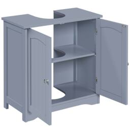 Yaheetech Wooden Bathroom Cabinet with Precut Sink Hole Grey Grey