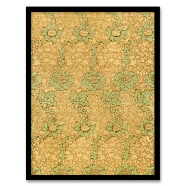 William Morris Framed Wall Art Kennet Floral Pattern Orange Green Home Décor