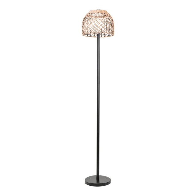 ValueLights Solar Powered Outdoor Natural Rope Garden Light Floor Lamp Rattan Shade