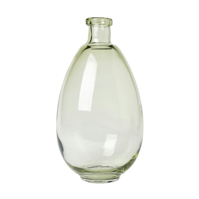 BHS Tall Glass Vase, Green